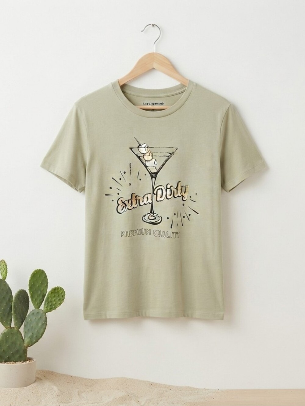 Lucky Brand "Extra Dirty" Martini Graphic T